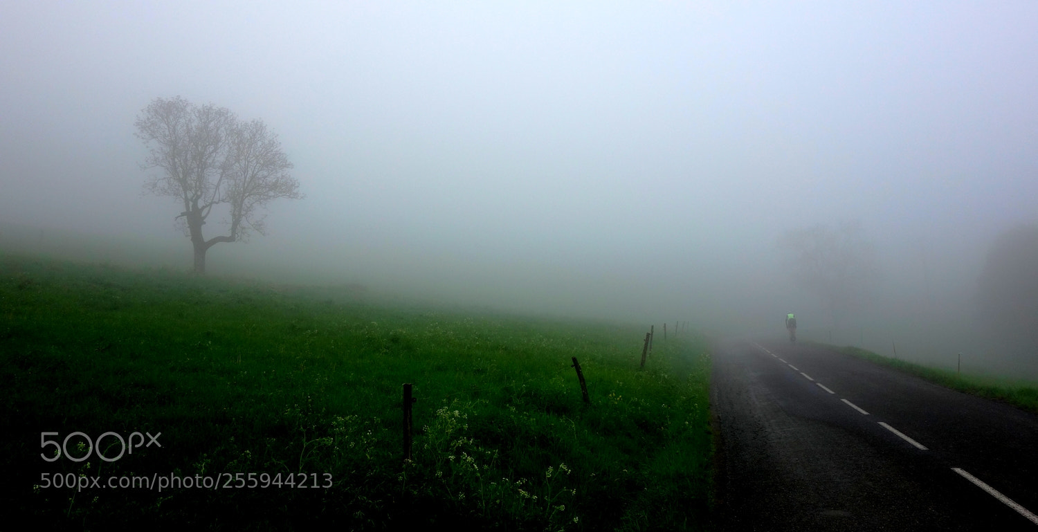 Sony Cyber-shot DSC-RX100 sample photo. Cyclist in the mist photography