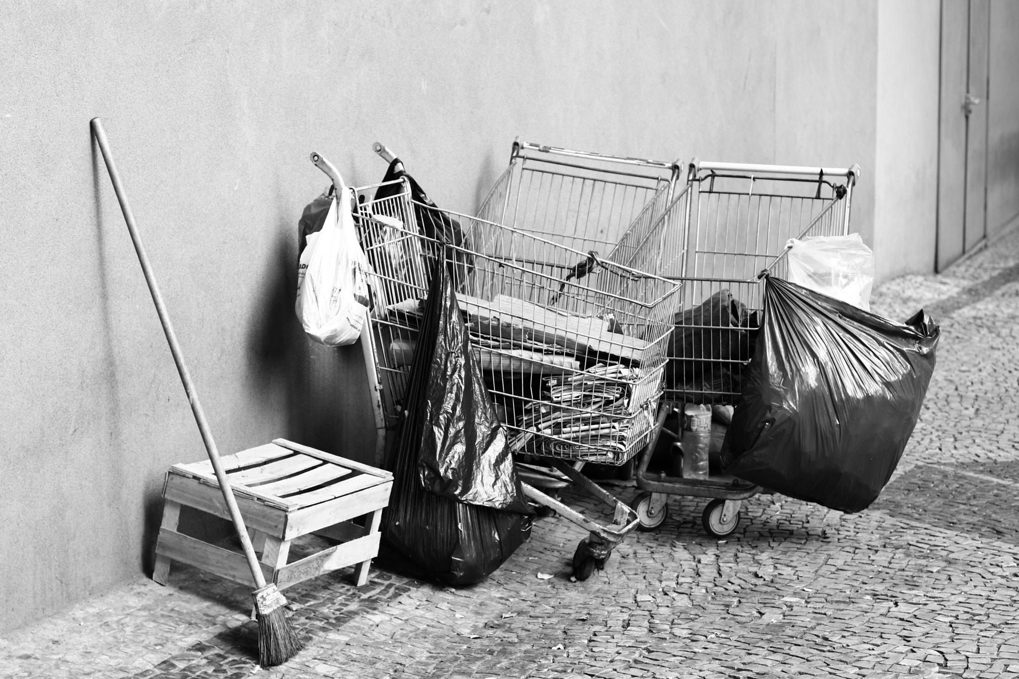 Canon EOS 80D + Canon EF 50mm F1.4 USM sample photo. Homeless belongings photography