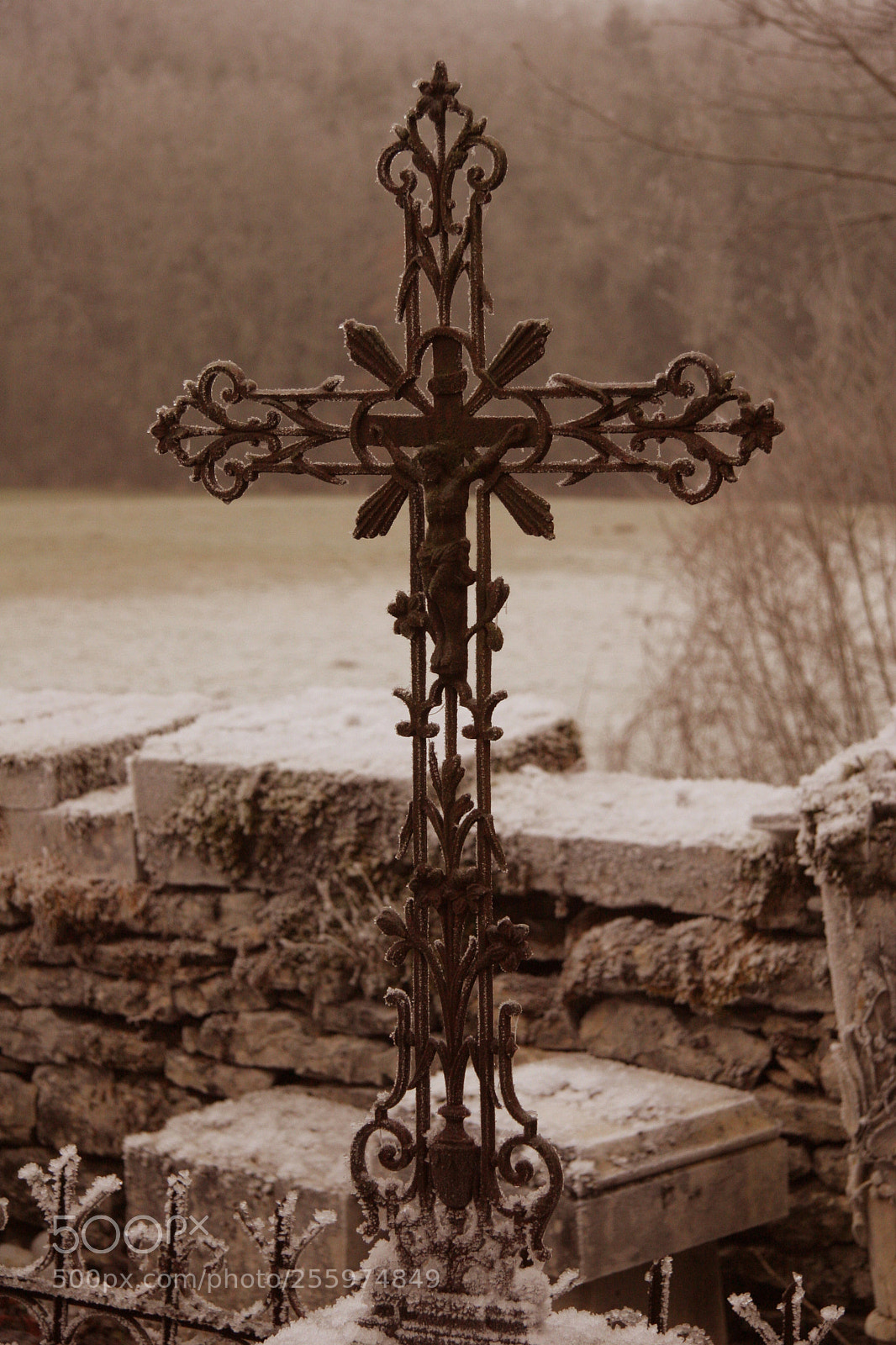 Canon EOS 20D sample photo. Cemetery cross sepia photography