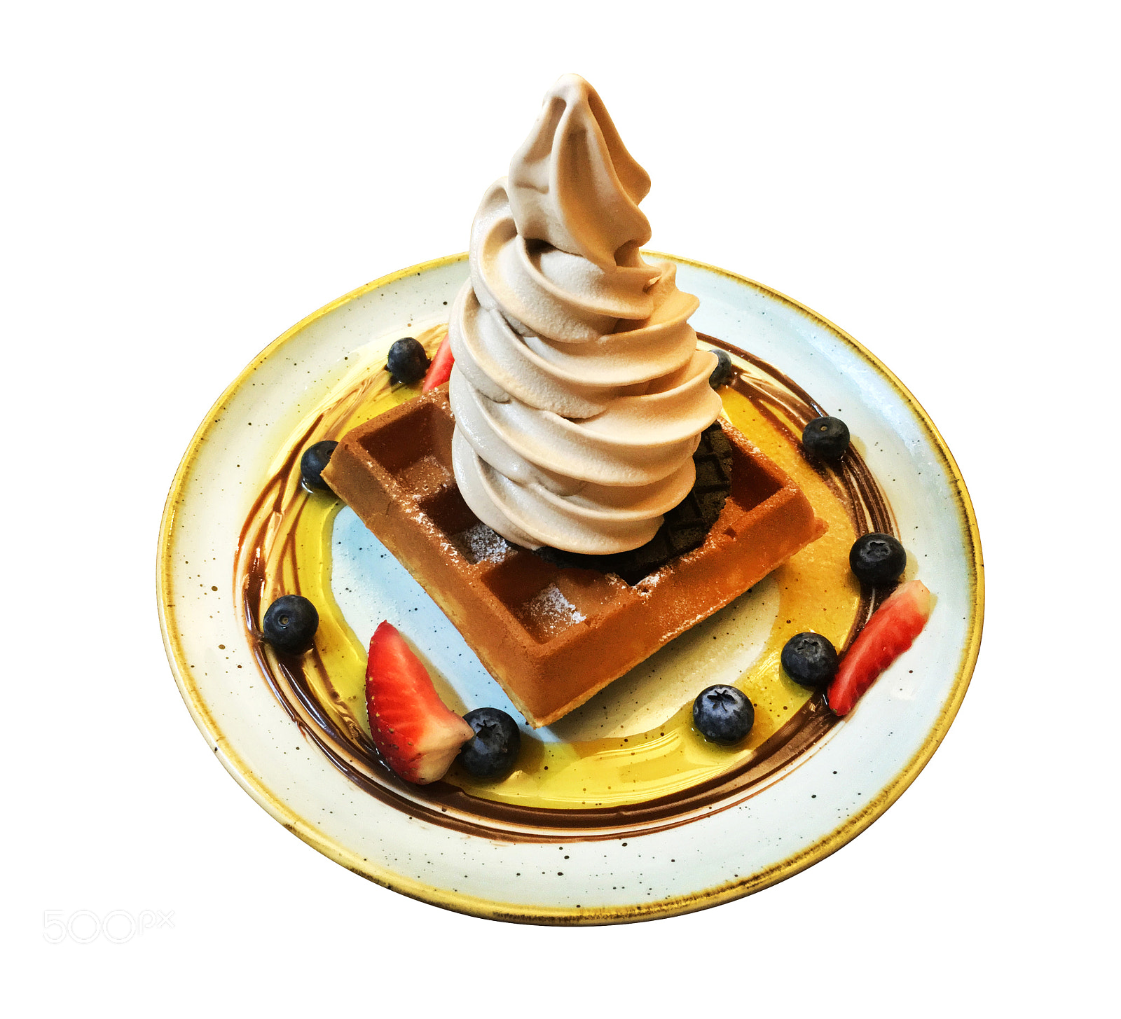 Apple iPhone 6s sample photo. One waffles with strawberry photography