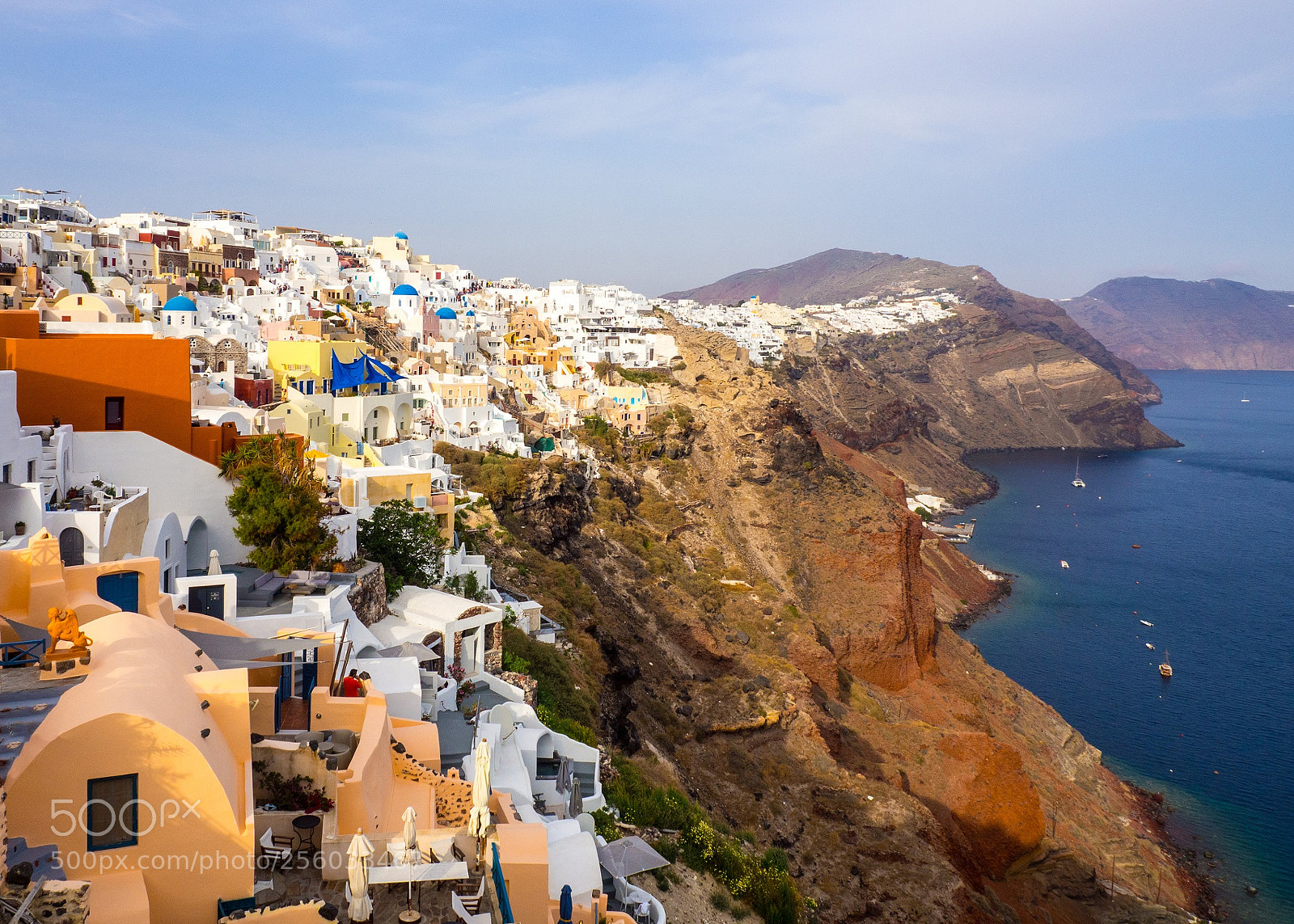 Olympus OM-D E-M10 II sample photo. Caldera view in oia photography