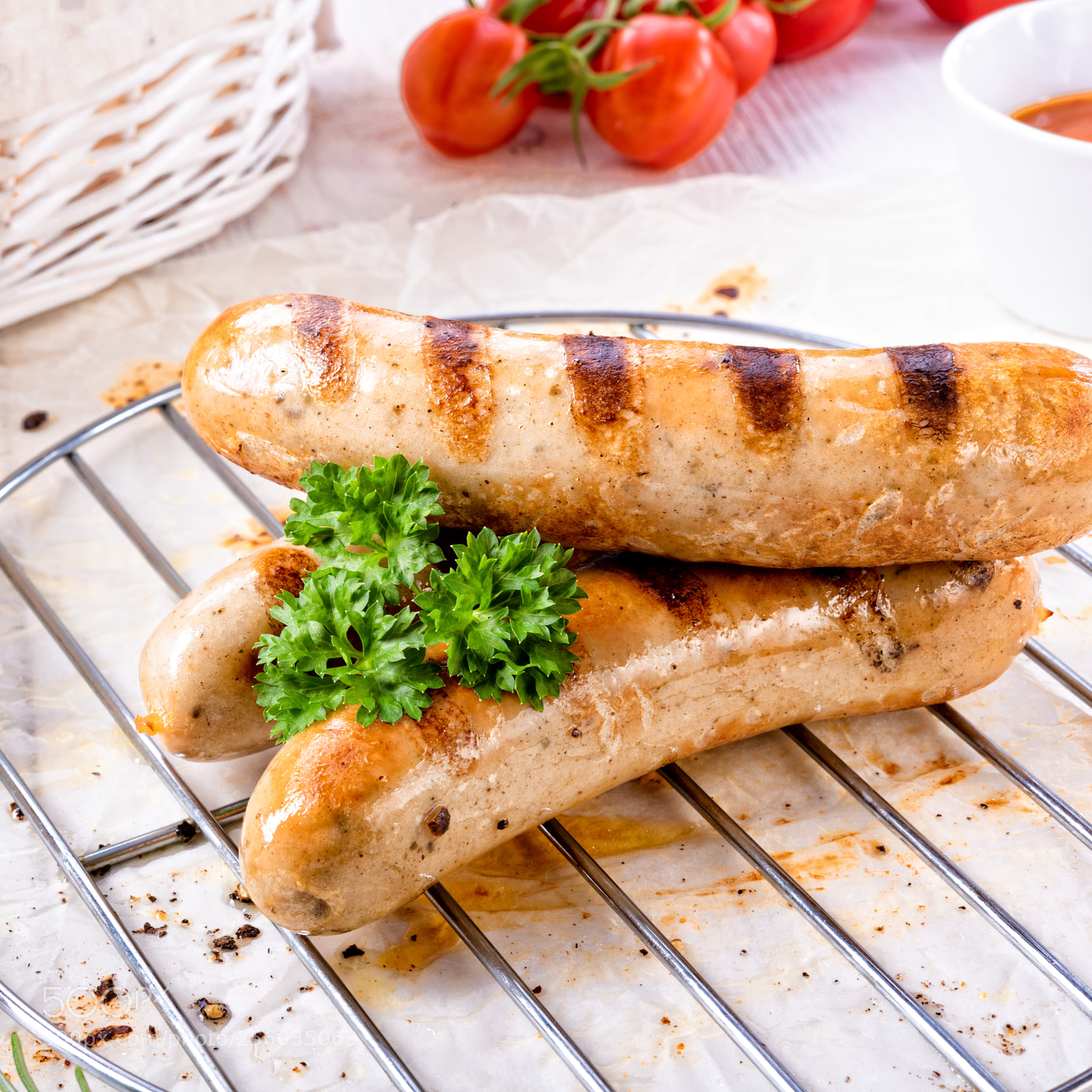 Nikon D810 sample photo. Delicious bratwurst with ketchup photography