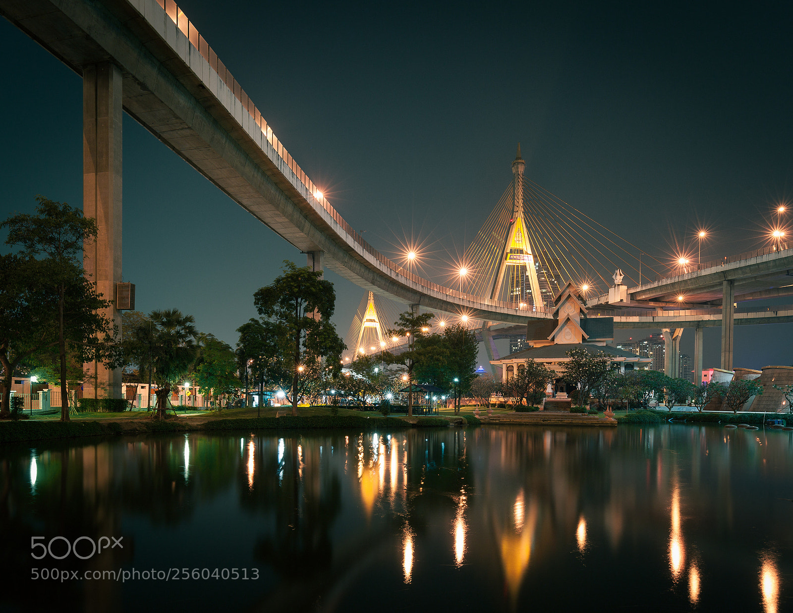 Canon EOS 5D Mark II sample photo. Bhumibol bridge bangkok photography
