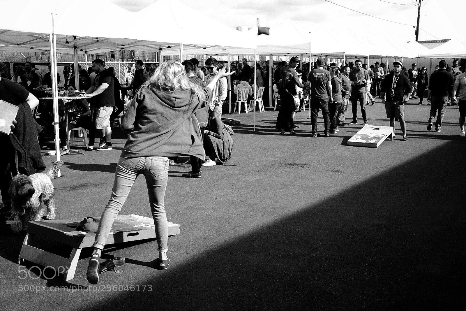 Fujifilm X-E3 sample photo. Cornhole at bottlelogic brewing photography