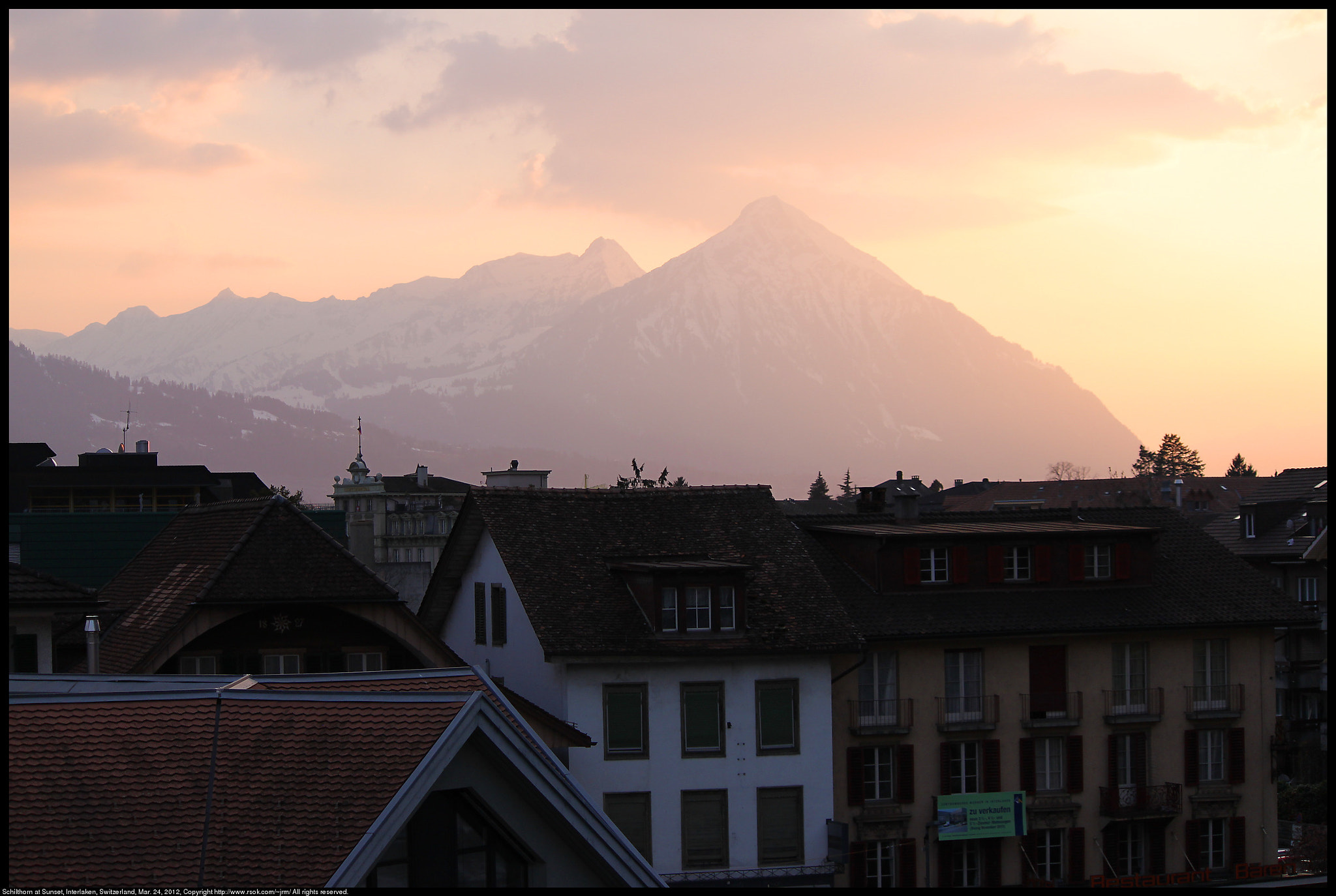 Canon EOS 500D (EOS Rebel T1i / EOS Kiss X3) sample photo. Schilthorn at sunset photography