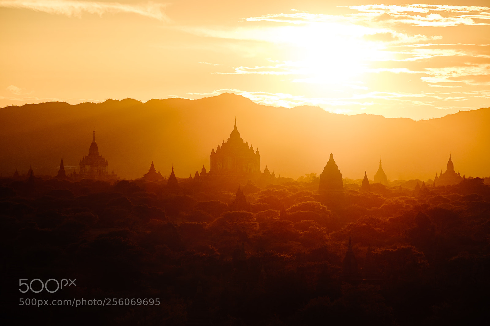 Fujifilm X-T1 sample photo. Sunset in bagan, myanmar photography