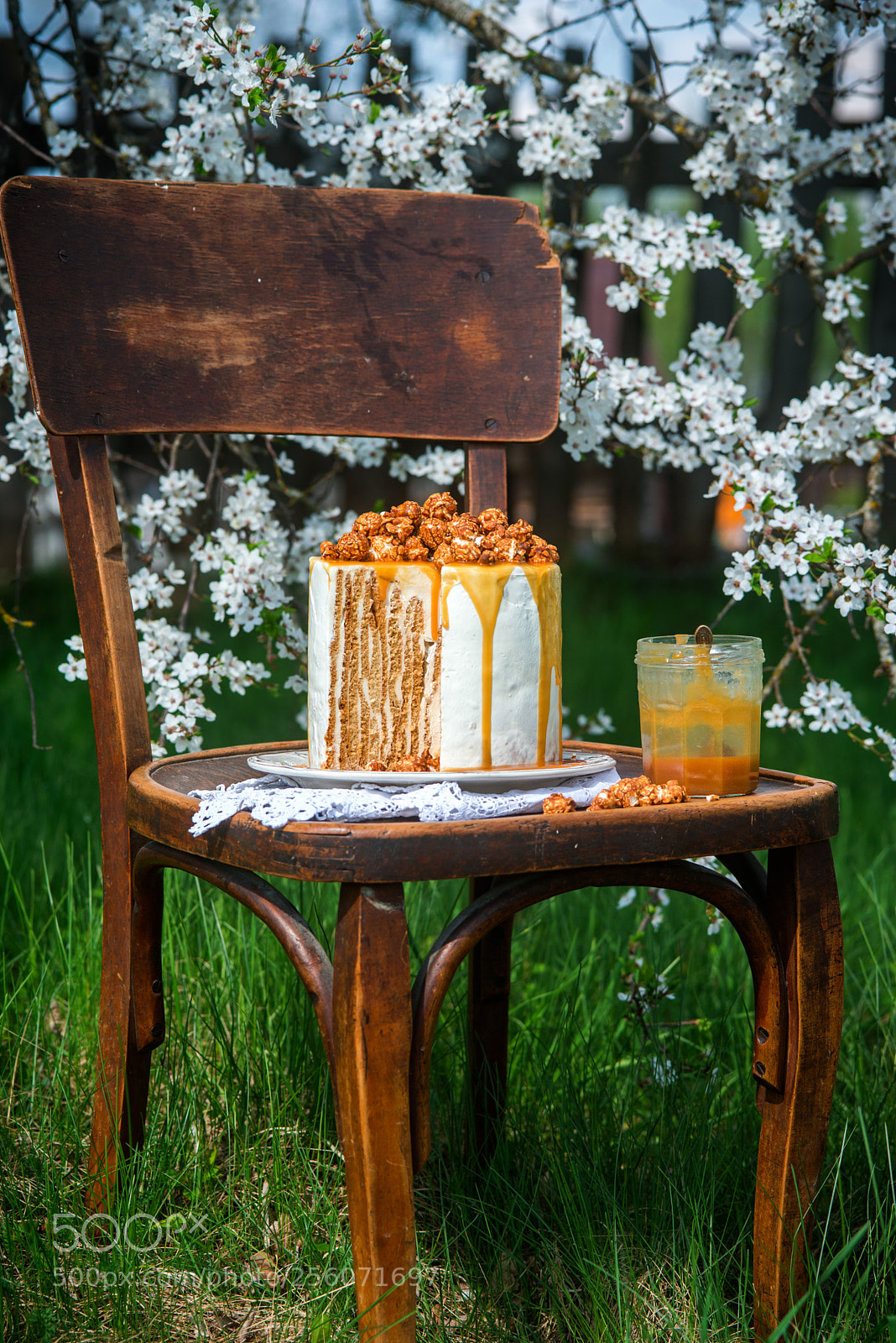 Nikon D600 sample photo. Vertical caramel honey cake photography