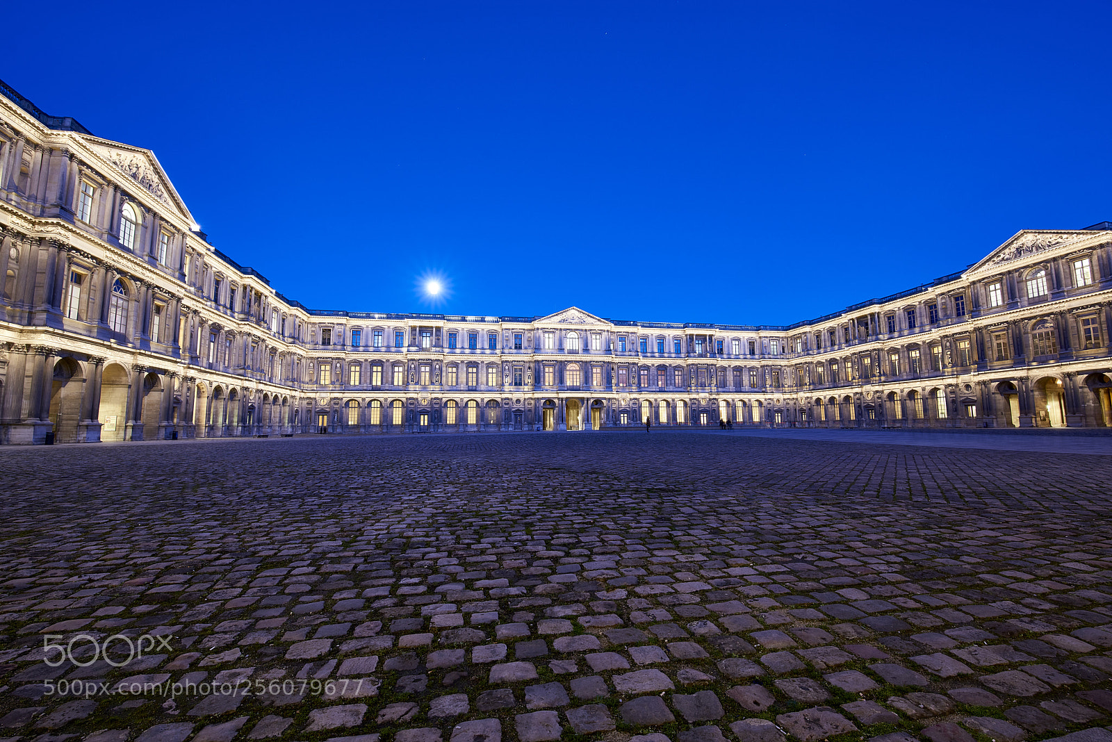 Nikon D810 sample photo. Louvre and full moon photography
