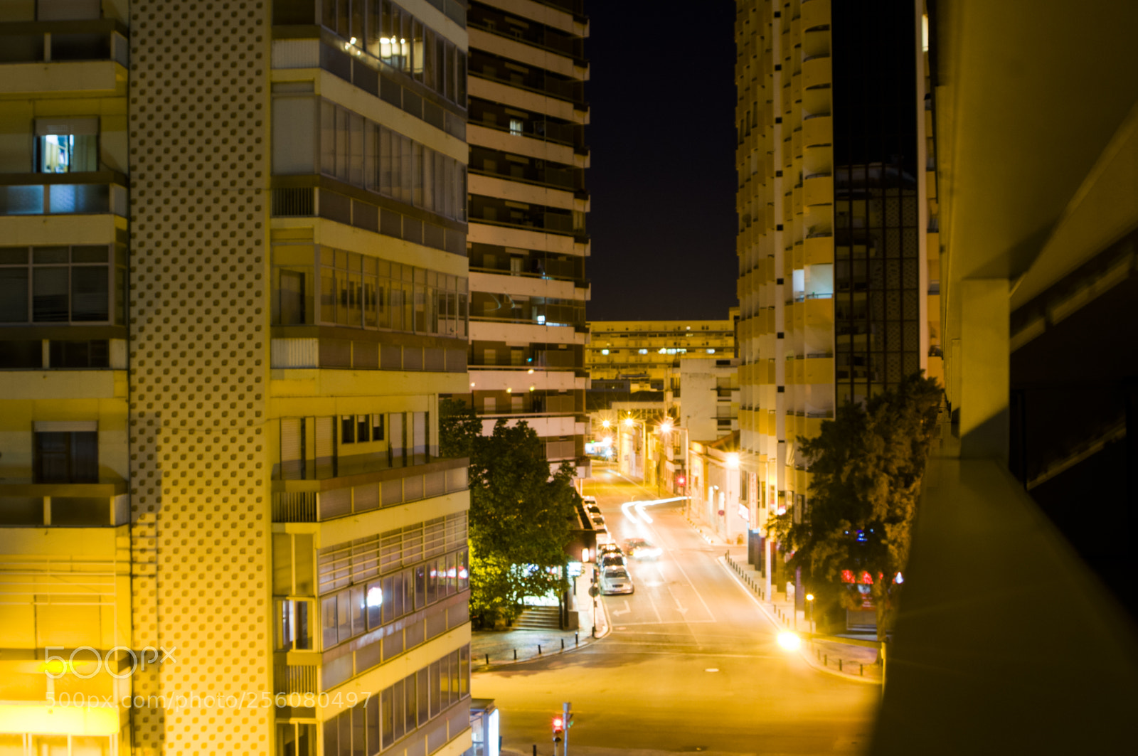 Nikon D90 sample photo. Night city lights traffic photography