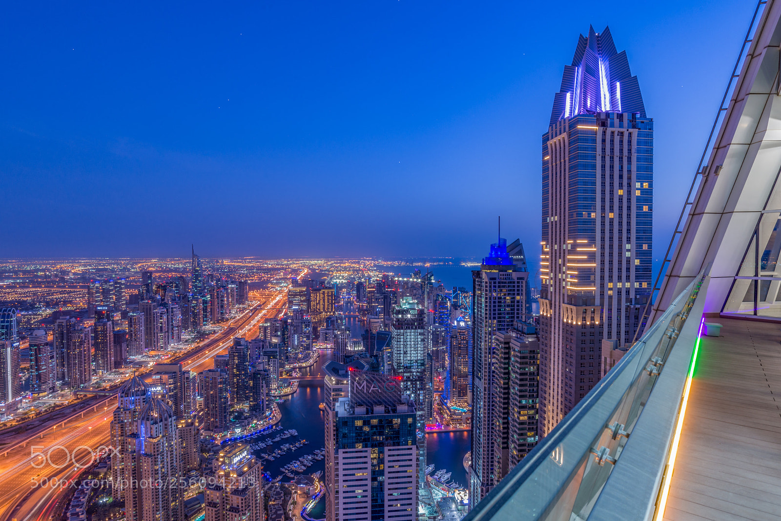 Nikon D610 sample photo. Dubai marina, blue hour photography