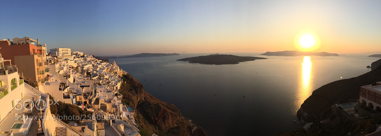 Apple iPhone 6 sample photo. Sunset in fira, santorini photography
