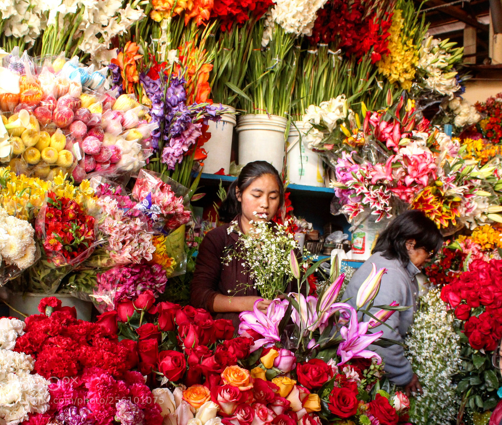 Canon EOS 1300D (EOS Rebel T6 / EOS Kiss X80) sample photo. Flower vendor in cusco photography