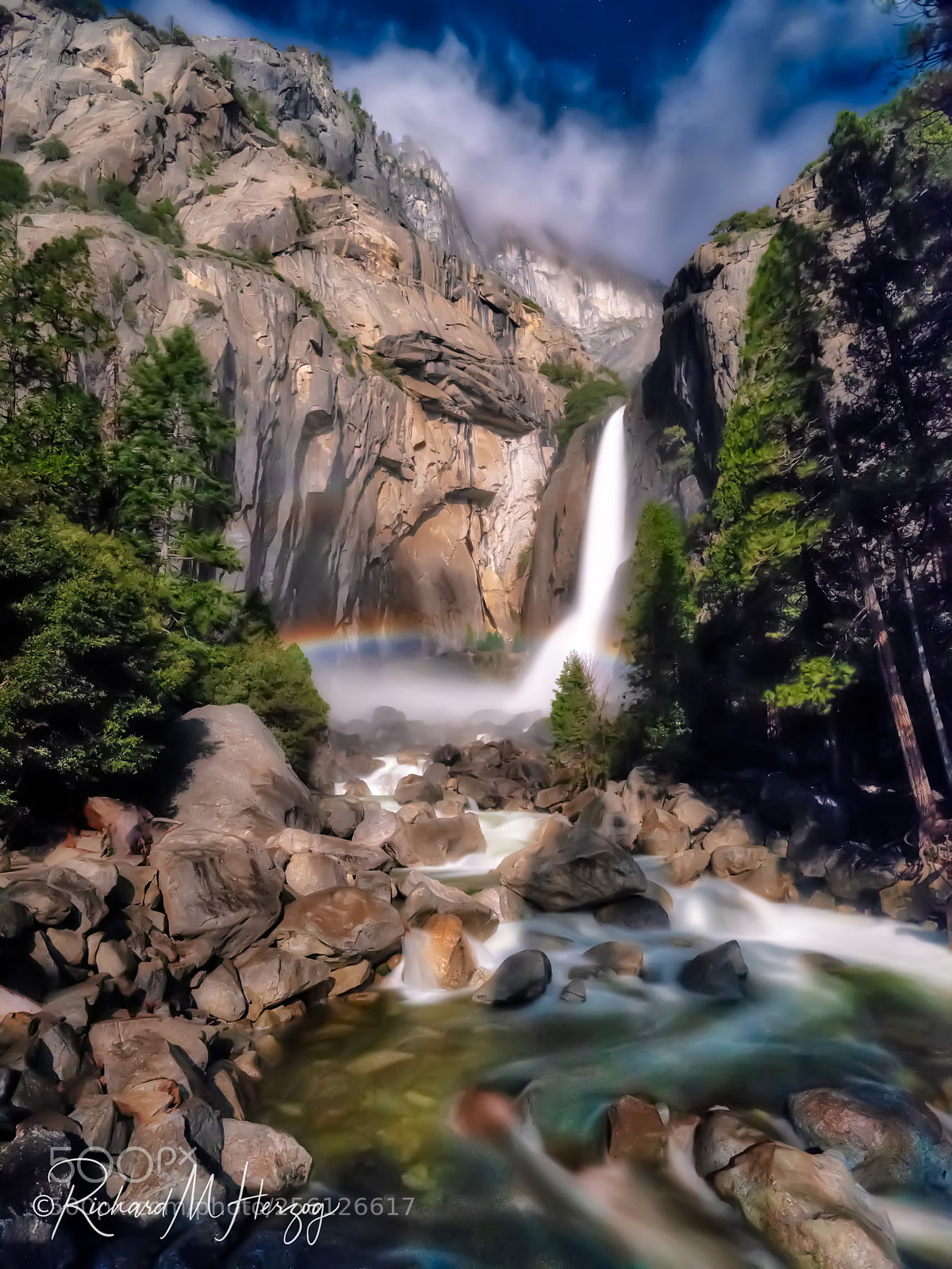 Fujifilm GFX 50S sample photo. Moon light rainbow yosemite photography