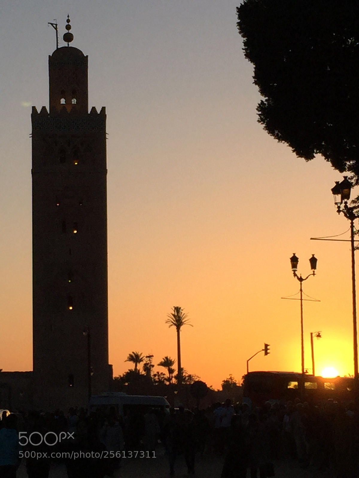 Apple iPhone 6 sample photo. Marrakesh mosque at sunset photography
