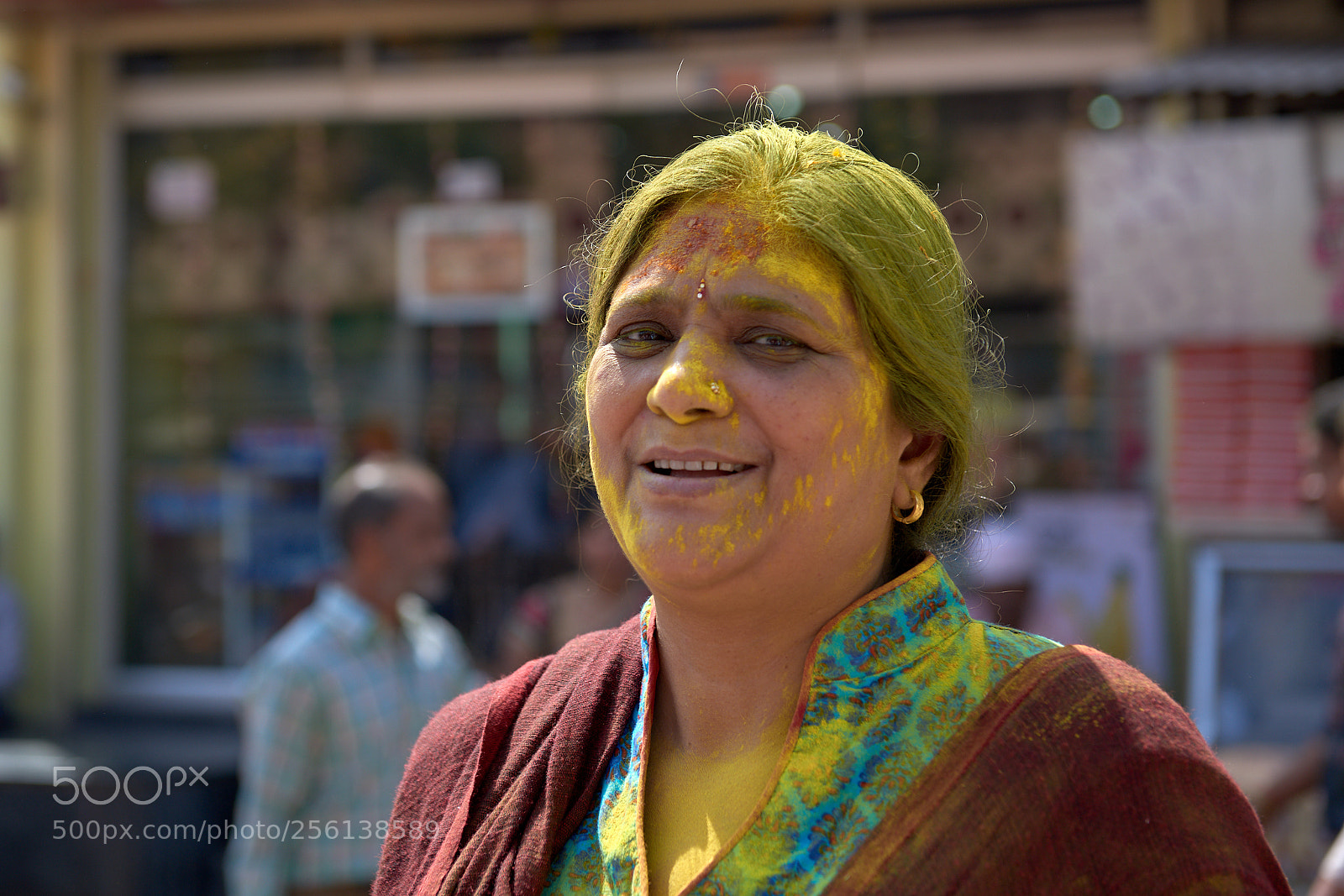 Nikon D800E sample photo. Happy woman during holi photography