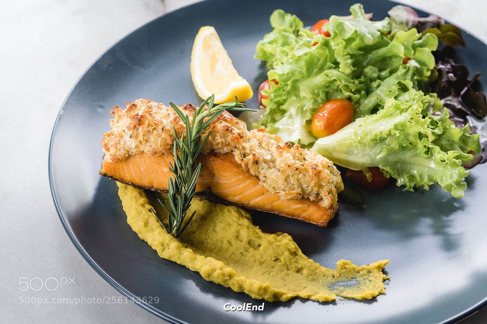 Olympus PEN-F sample photo. Salmon crust almond photography