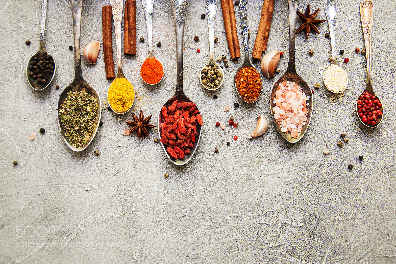 Nikon D90 sample photo. Different kind of spices photography