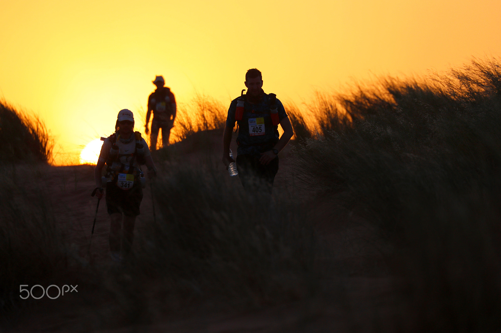 Canon EOS-1D X Mark II sample photo. Trail runners at sunset, sahara desert photography