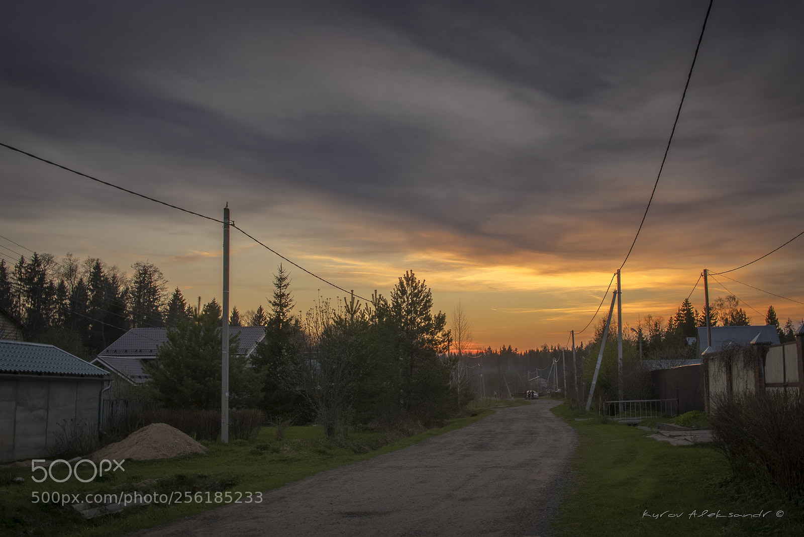 Pentax K20D sample photo. Sunset in the village (Закат в деревне) photography