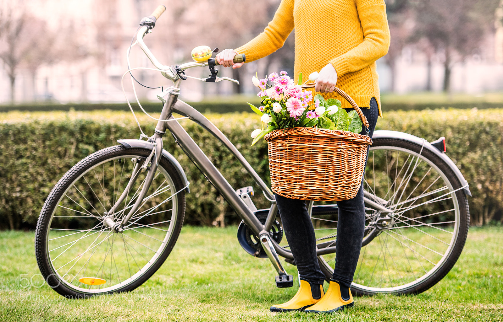 Nikon D5 sample photo. Young woman with bicycle photography