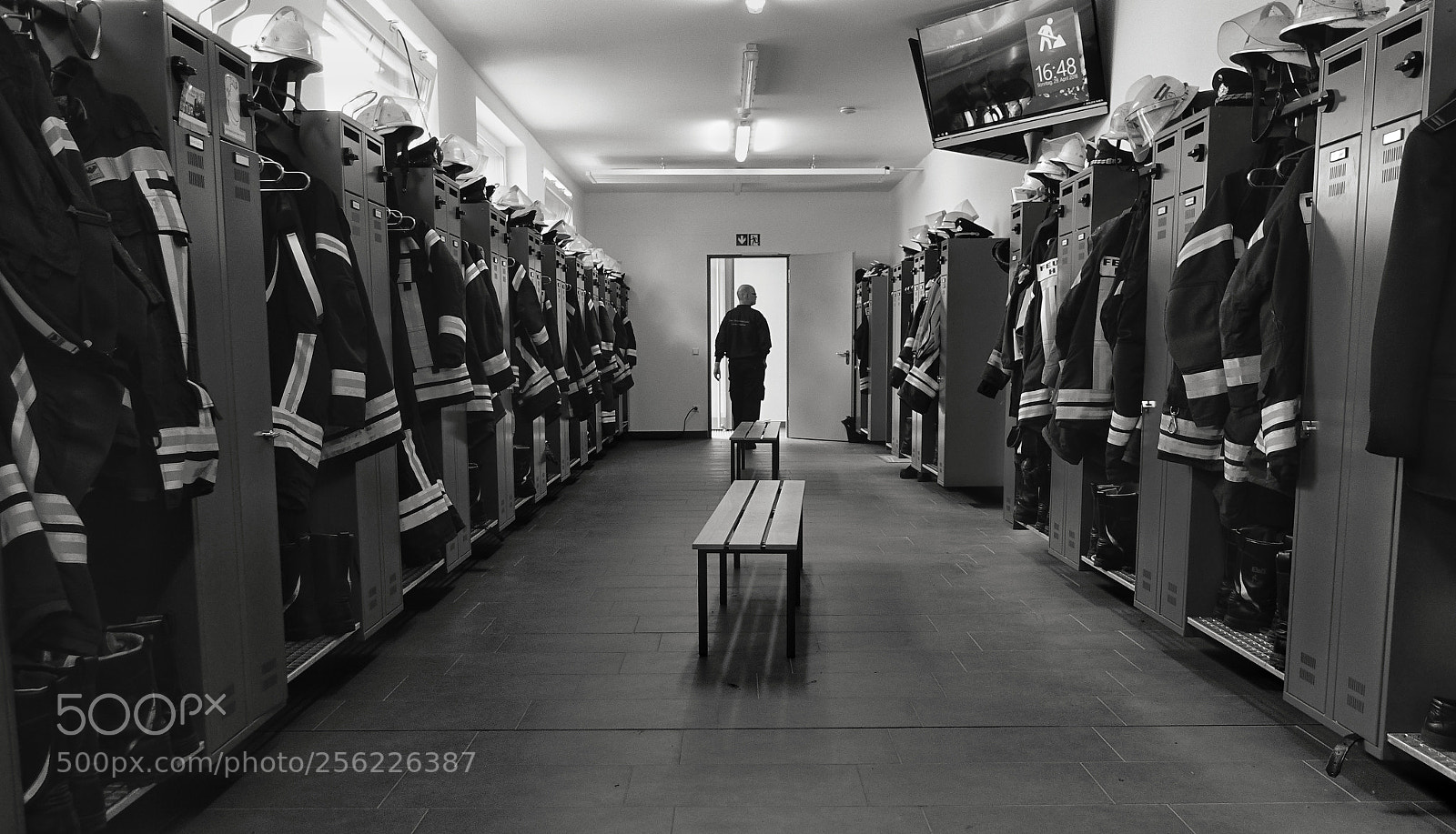 Sony Cyber-shot DSC-RX100 III sample photo. Firefighter changing room photography