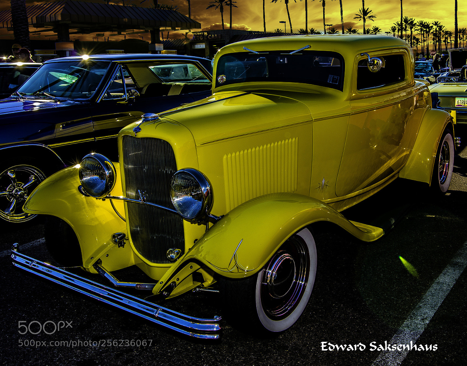 Nikon D800 sample photo. Classic yellow ford photography