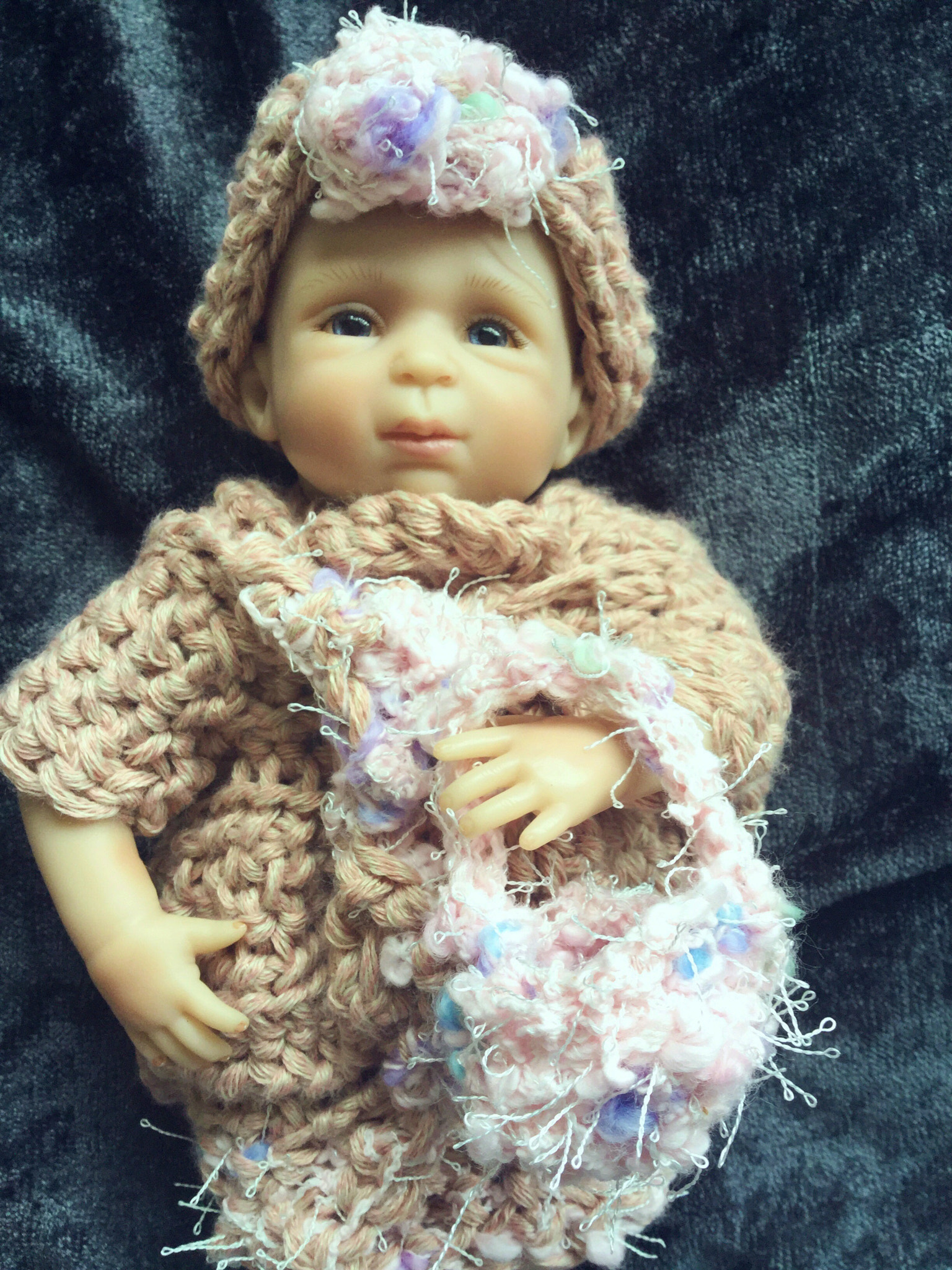 Apple iPad Air 2 sample photo. Cute doll wearing hand knitted outfit  photography
