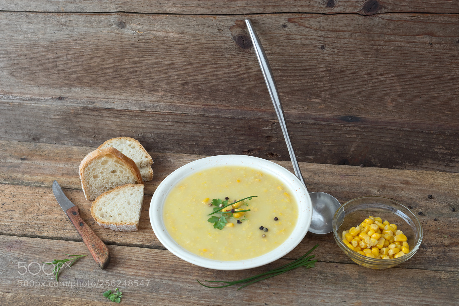 Canon EOS 5D Mark II sample photo. Creamy corn soup photography