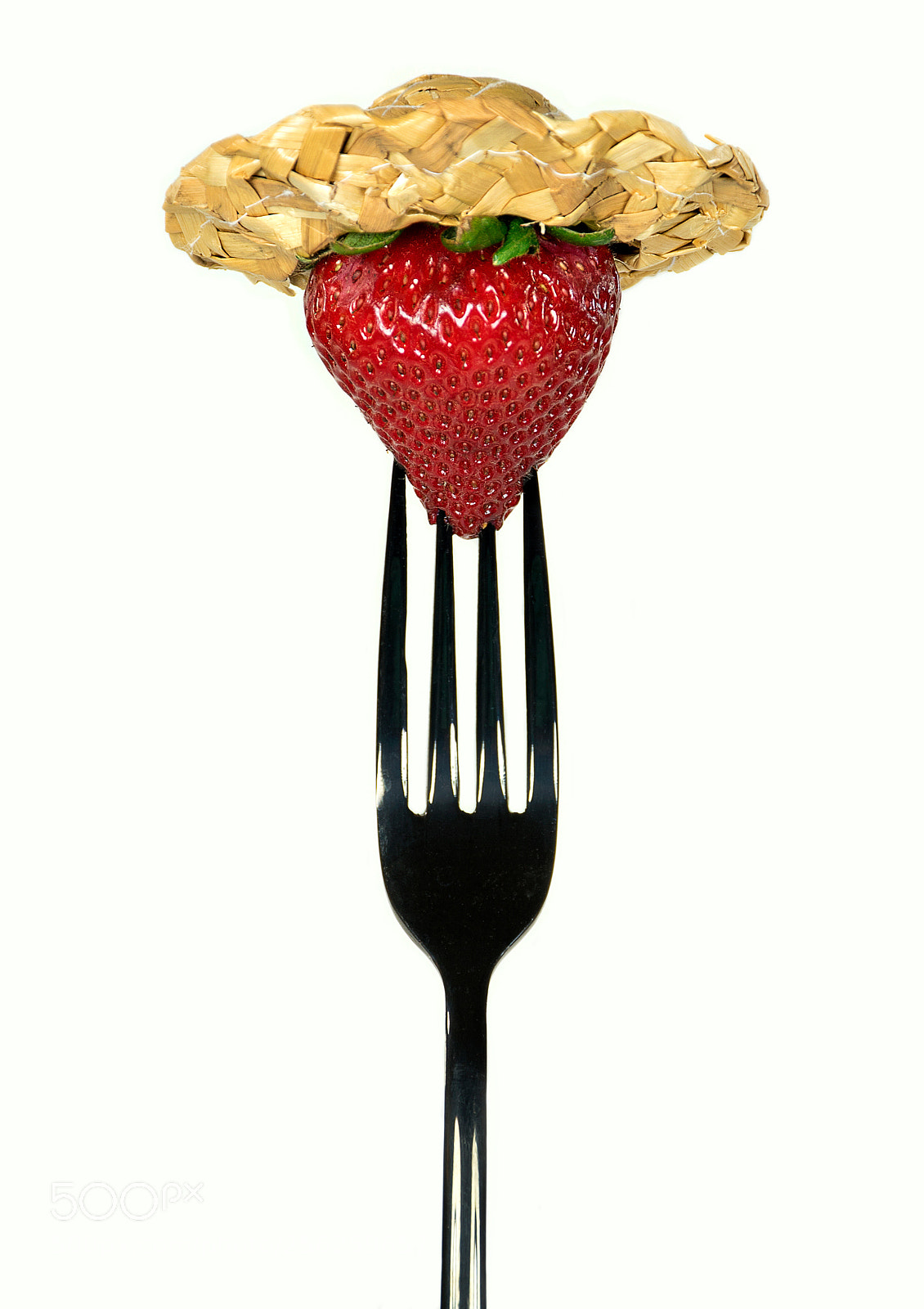 Nikon D750 sample photo. Strawberry on black fork photography