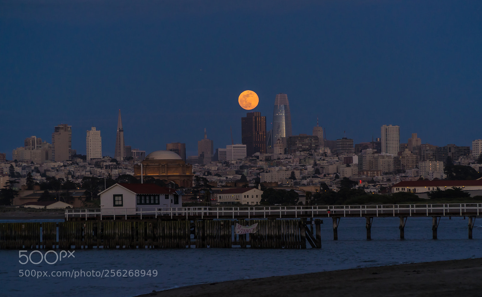 Sony a7 sample photo. Moonrise over san francisco photography