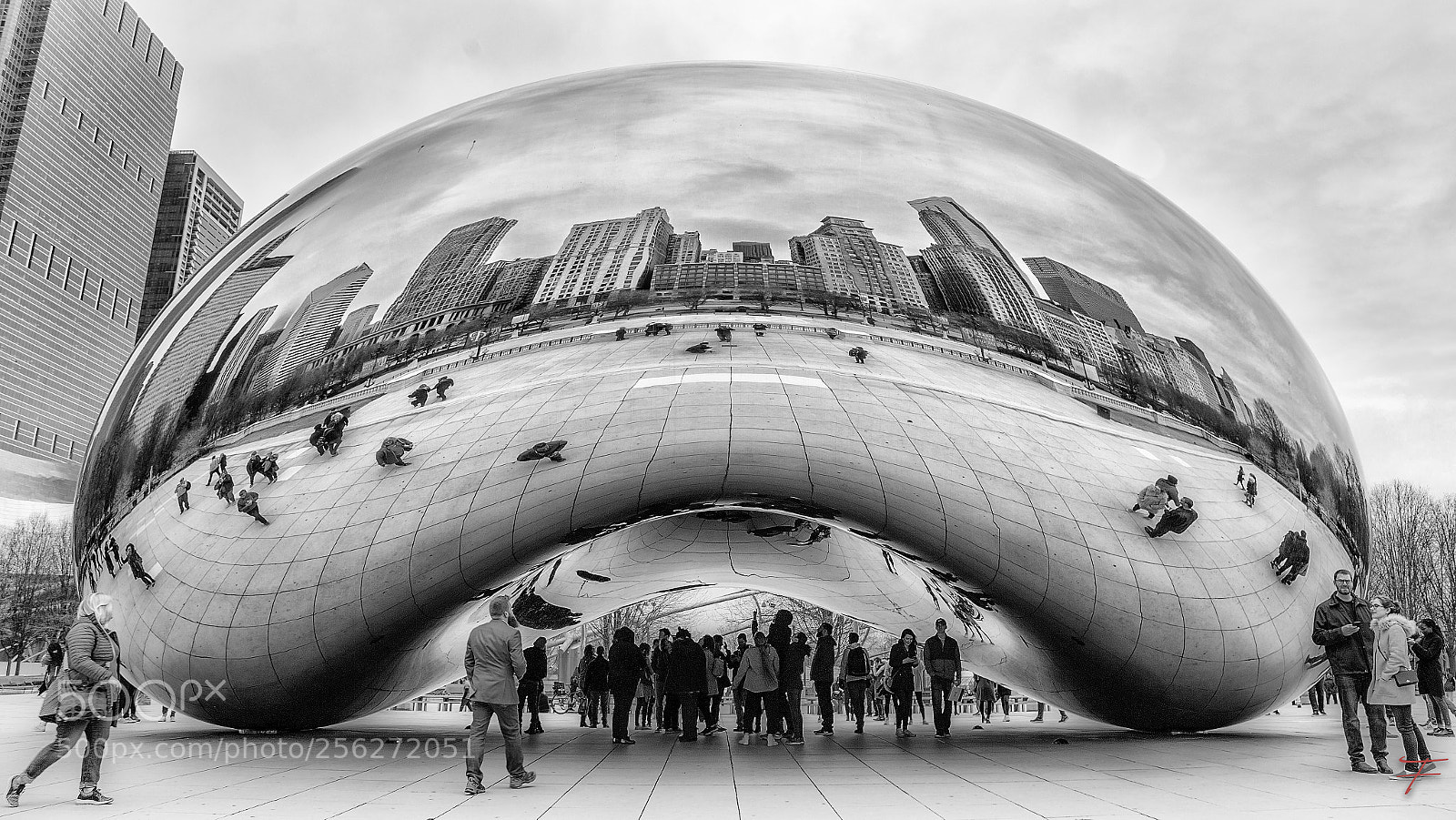 Canon EOS 6D sample photo. Chicago bean bw photography