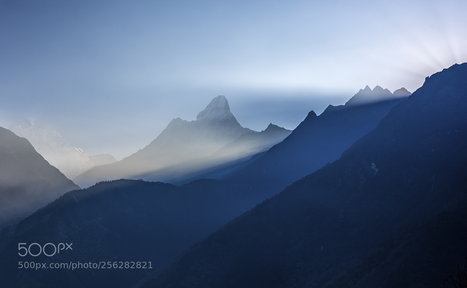 Nikon D810 sample photo. Misty ama dablam photography