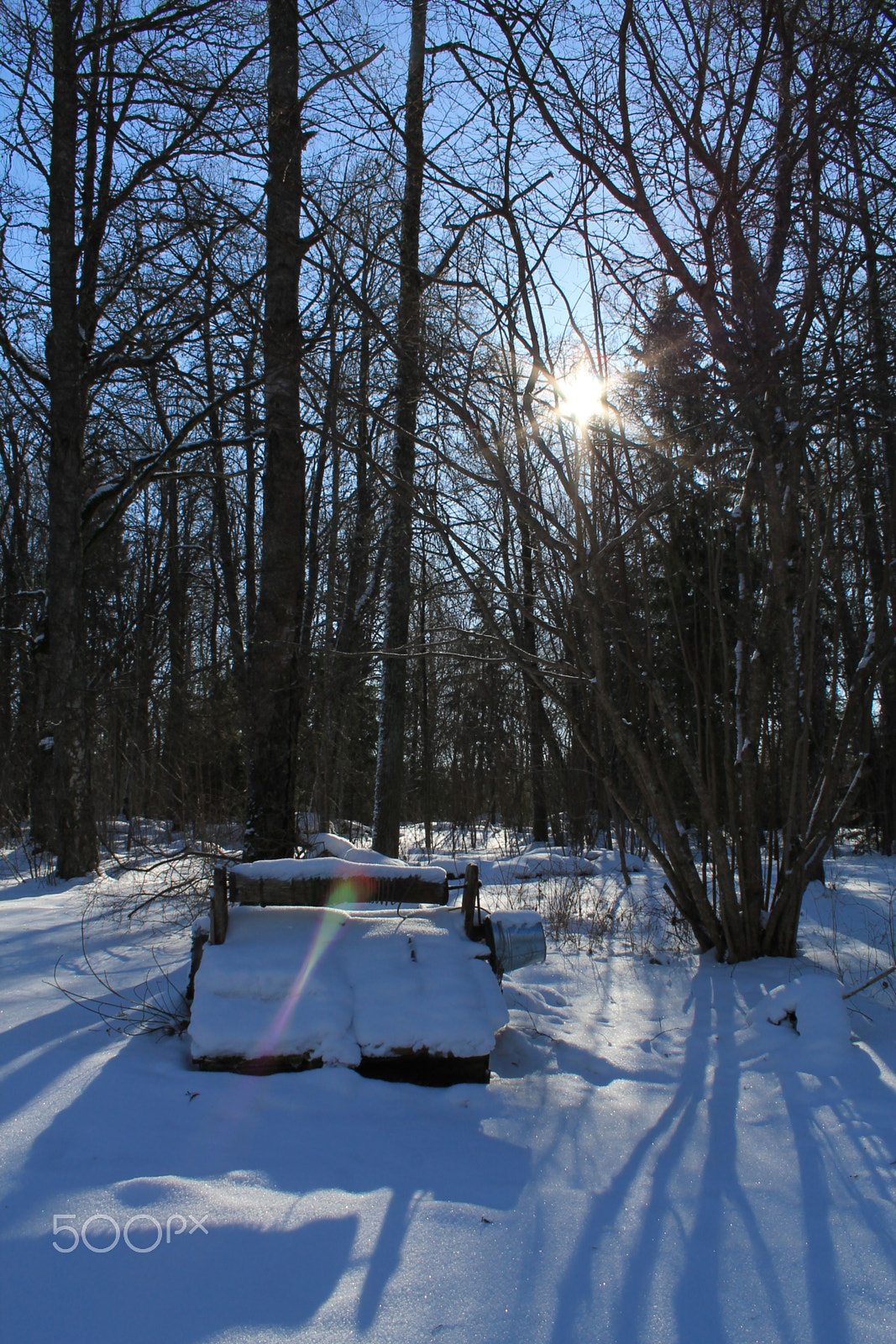 Canon EF-S 18-55mm F3.5-5.6 II sample photo. Snow and a well photography