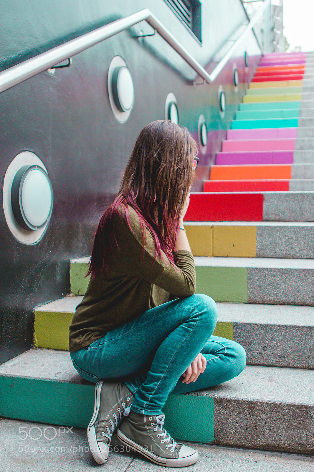 Canon EOS 60D sample photo. Colored stairs photography