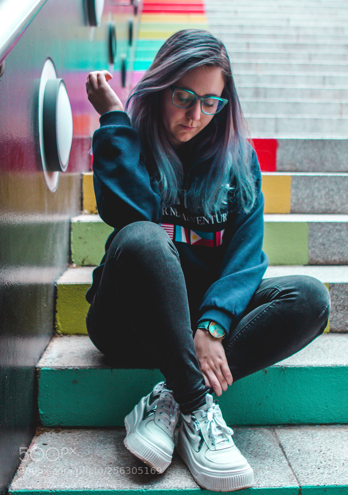 Canon EOS 60D sample photo. Colored stairs photography