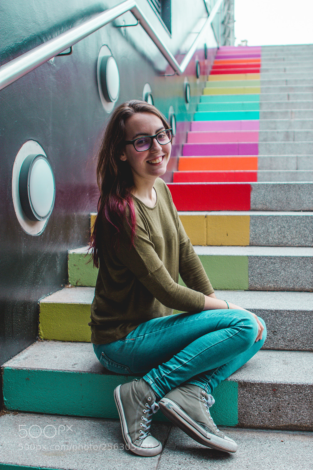 Canon EOS 60D sample photo. Colored stairs photography
