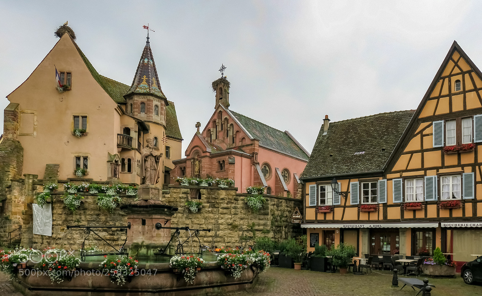Canon PowerShot G3 X sample photo. Alsace village square with photography