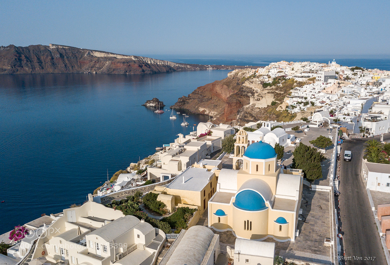 DJI FC220 sample photo. Skies over oia photography