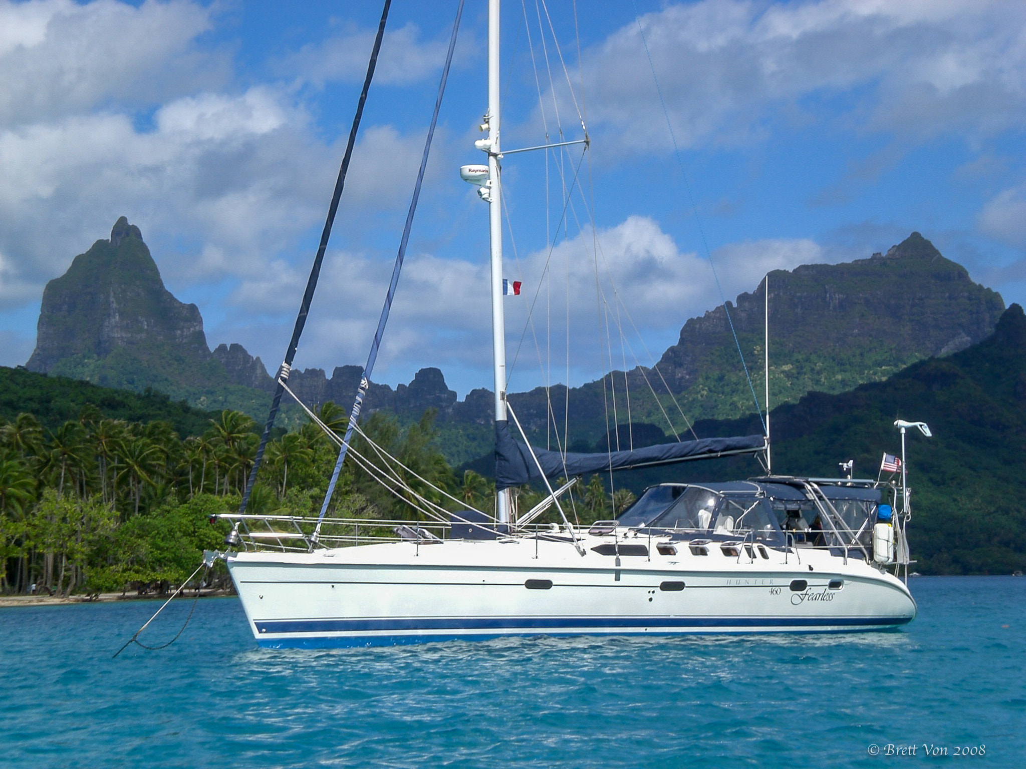 CASIO EX-Z75 sample photo. Sailing vessel fearless in society islands photography