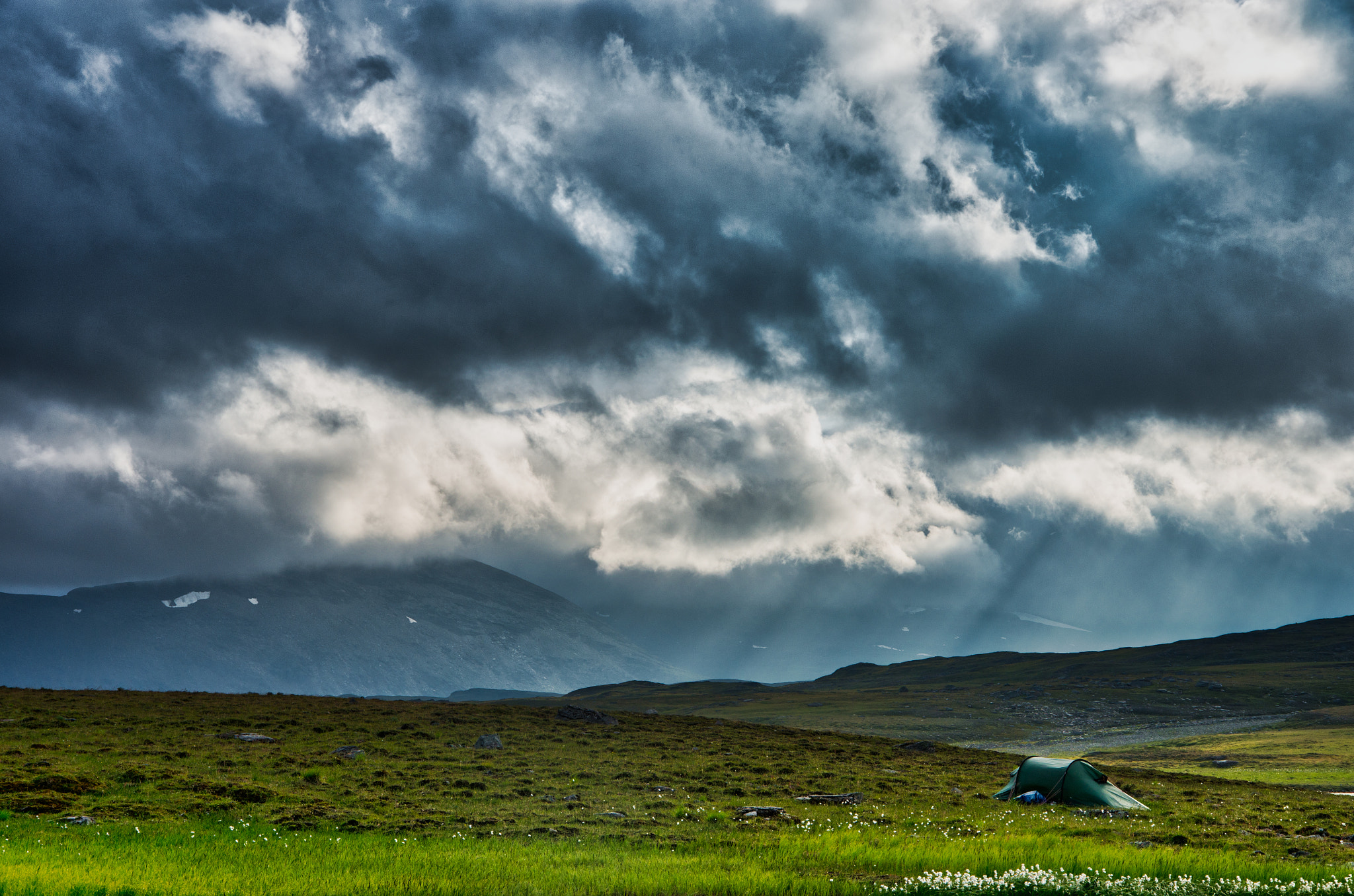 Pentax K-5 IIs sample photo. Summer storm closing in on my tent photography