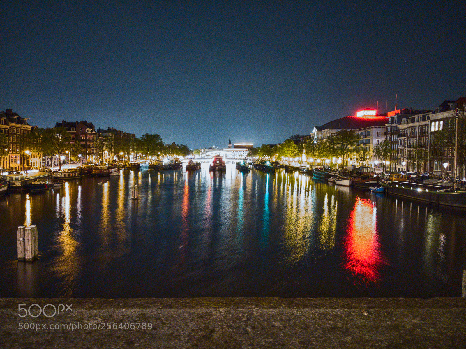 Google Pixel 2 XL sample photo. Amstel at night photography