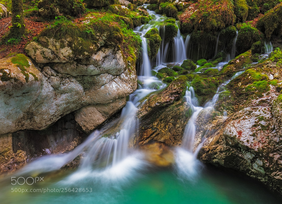 Canon EOS 5DS R sample photo. Waterfall lepena river, triglav photography