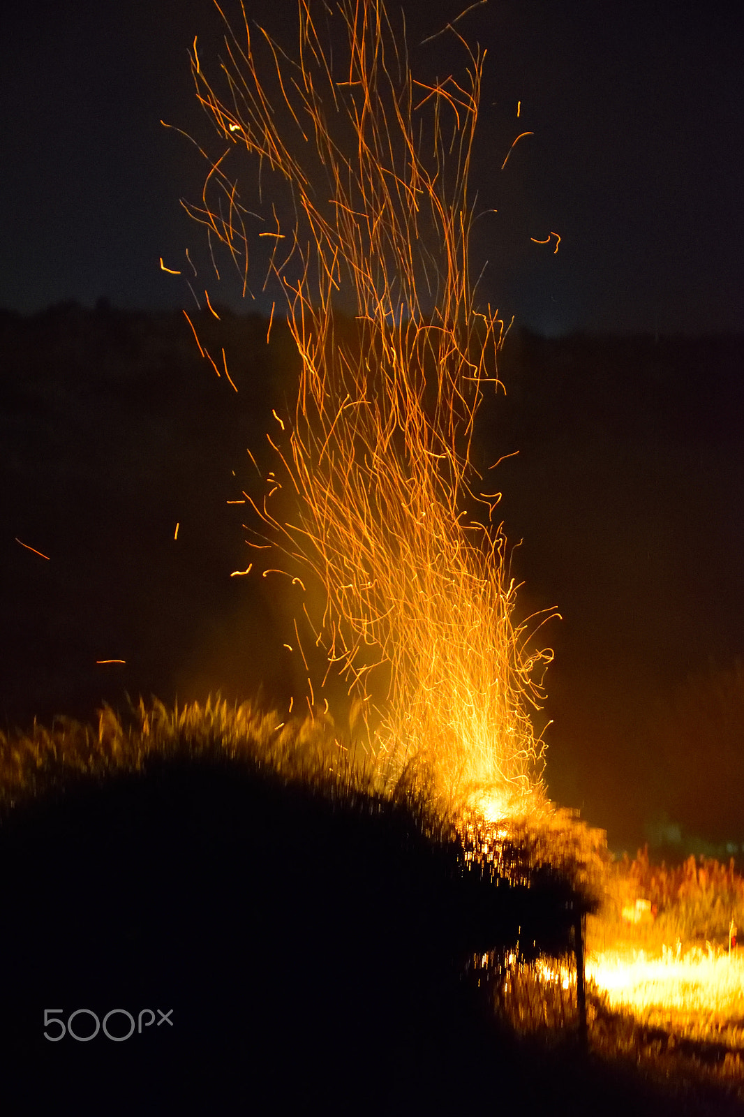 Nikon D3300 sample photo. Night fire and sparks photography