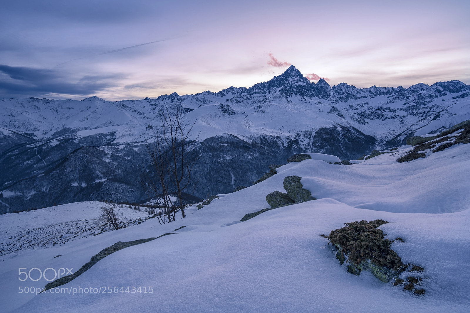 Sony a7R III sample photo. Cold sunset on monviso photography