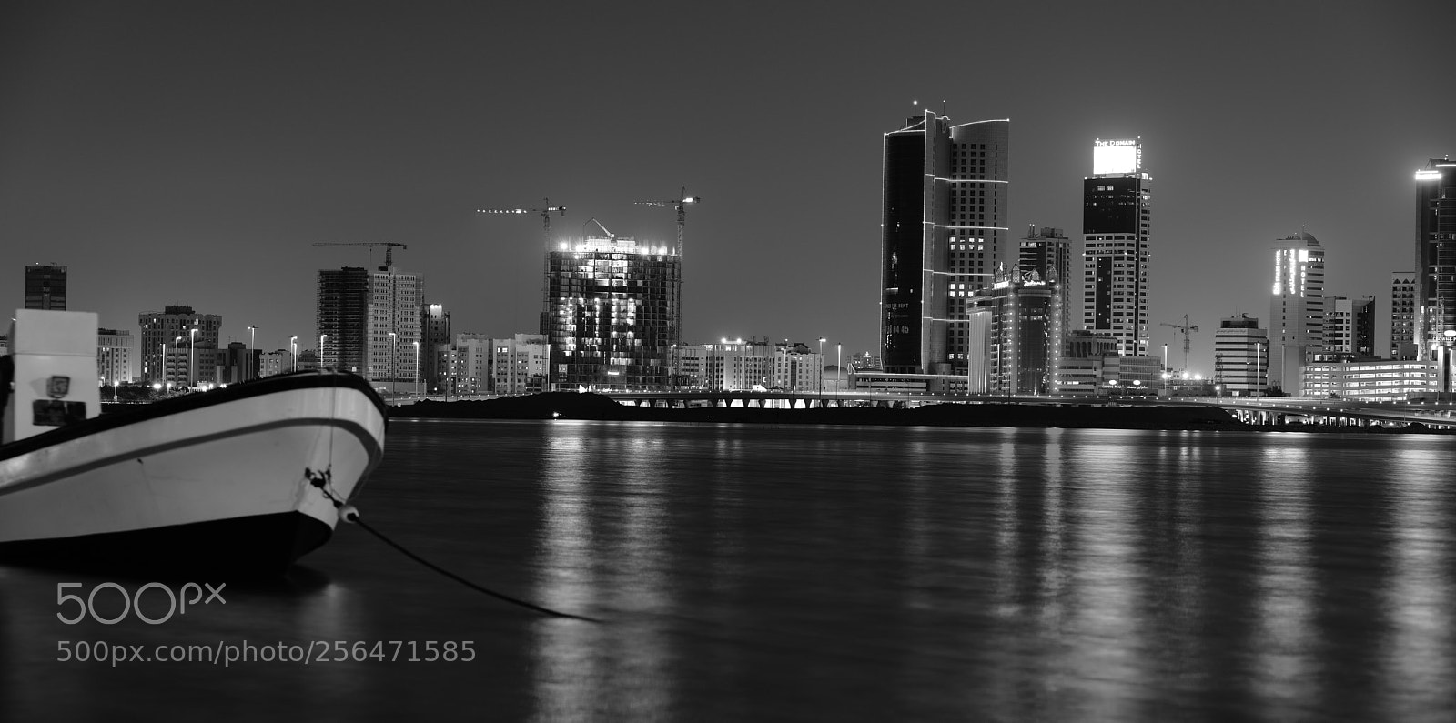 Sony a7R II sample photo. Bahrain night b&w photography
