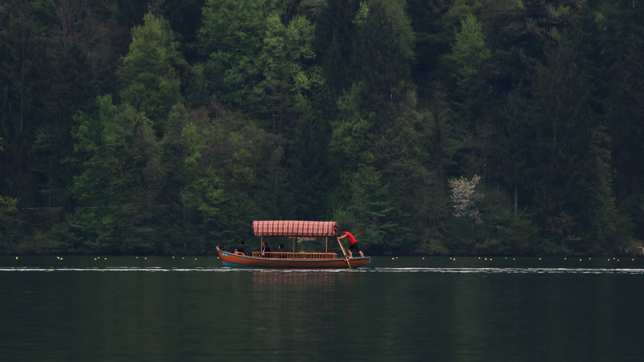 Canon EOS 80D + Tamron SP 70-300mm F4-5.6 Di VC USD sample photo. A tourist boat on lake bled photography
