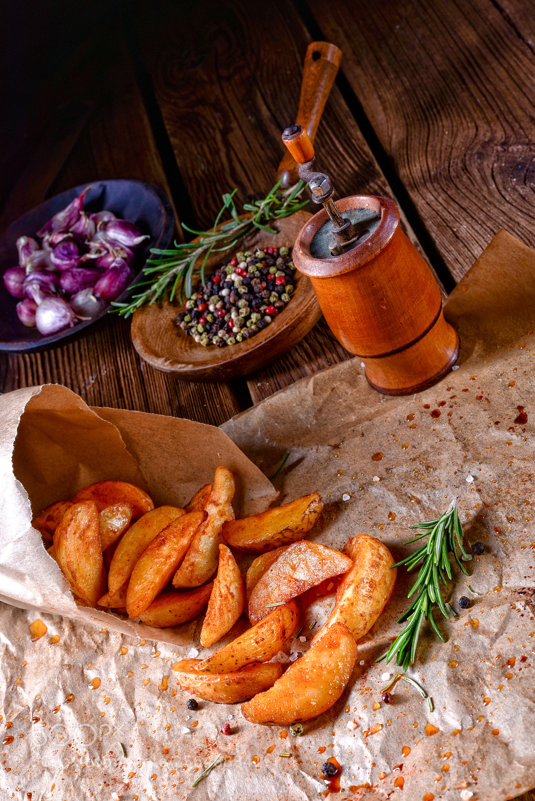 Nikon D810 sample photo. Rosemary potato wedges from photography