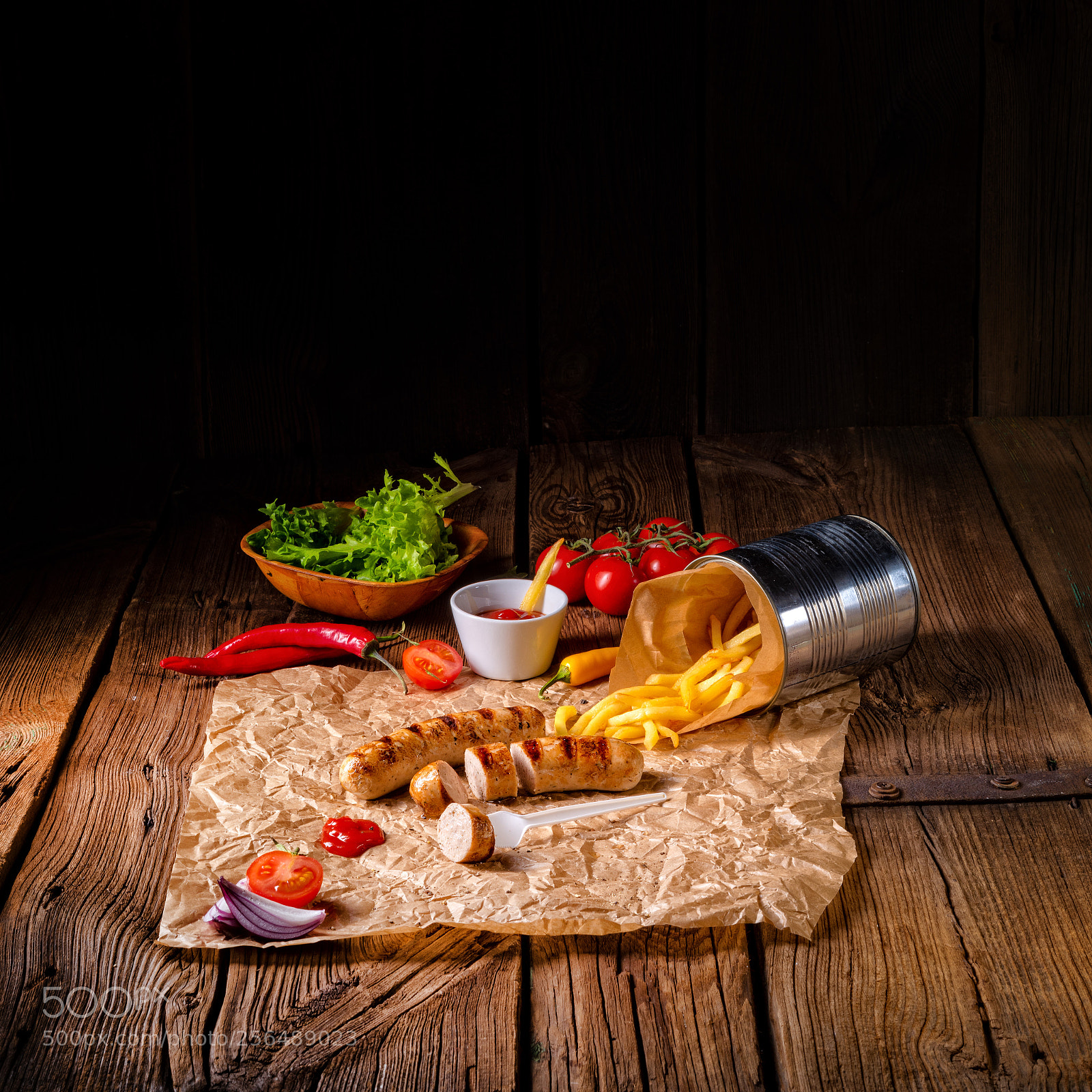 Nikon D810 sample photo. Rustic bratwurst with pommes photography
