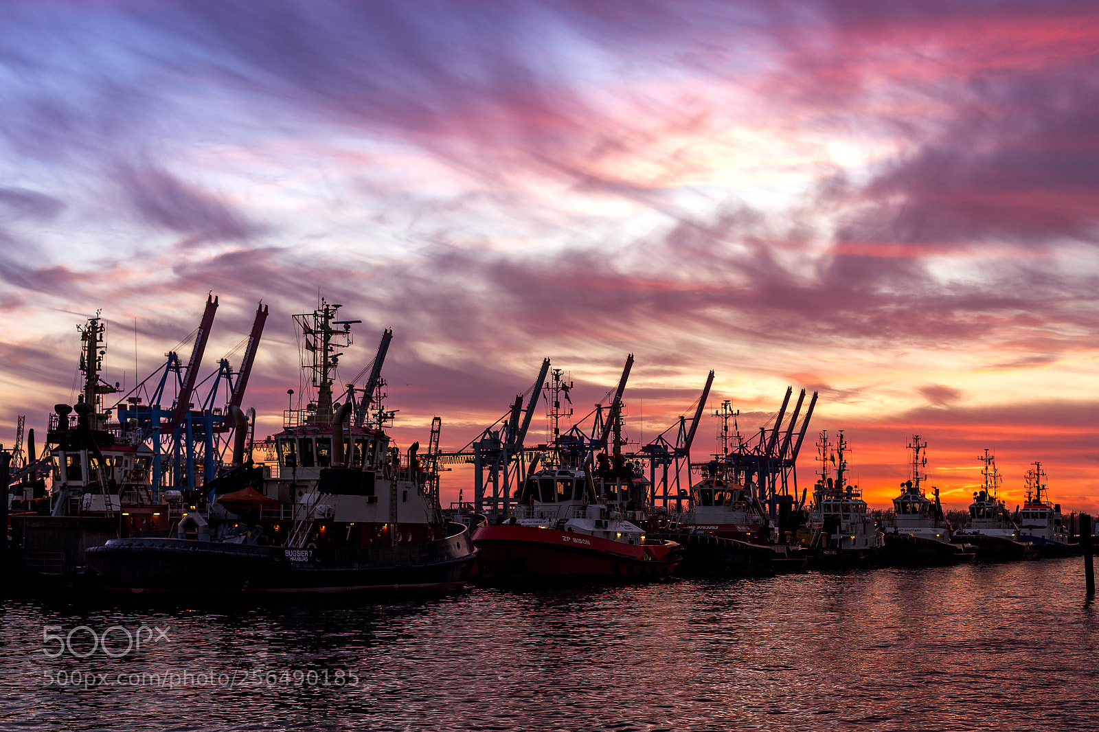 Canon EOS 6D sample photo. Sunset and tugboats photography
