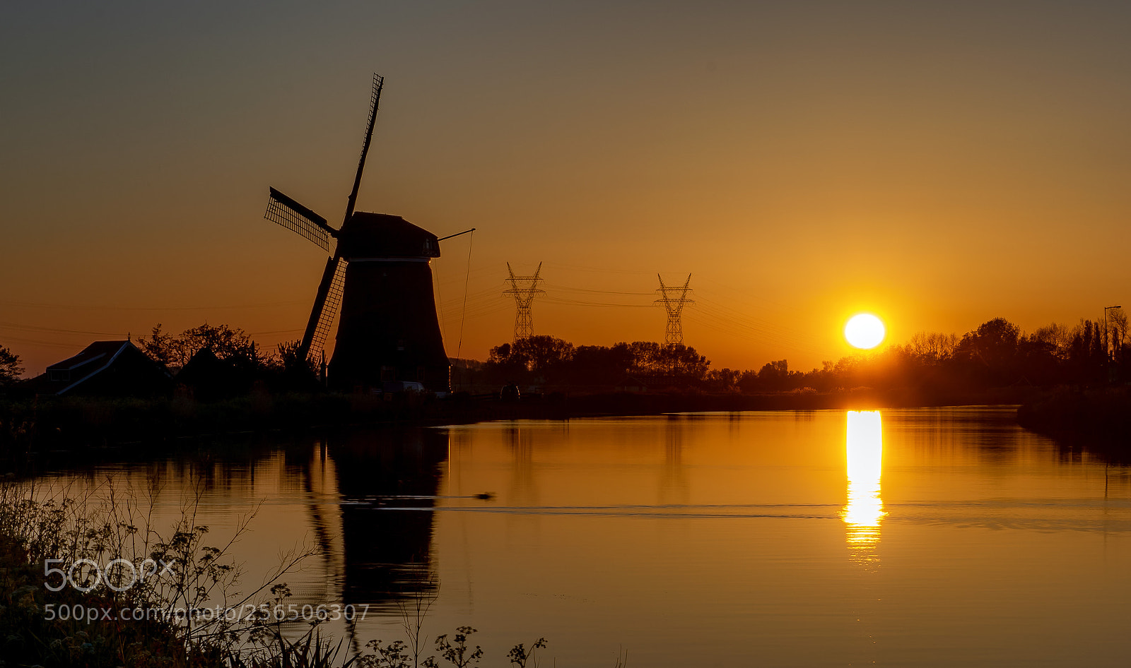 Sony a7 II sample photo. Dutch mill sunset photography